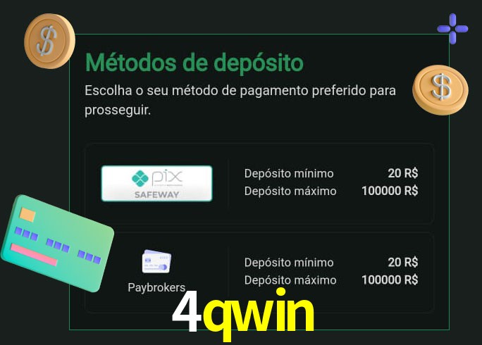 O cassino 4qwin oferece uma grande variedade de métodos de pagamento